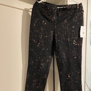 Metallic patterned black pants